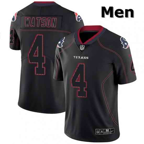 Men Nike Houston Texans 4 Deshaun Watson Limited Lights Out Black Rush NFL Jersey